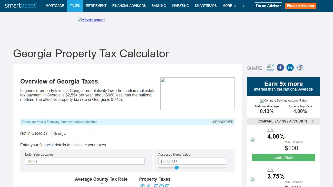 Georgia Property Tax Calculator - SmartAsset